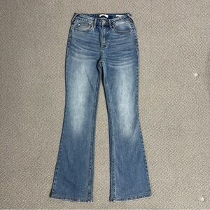 CLEO + WOLF CLASSIC HIGH RISE BOOTCUT STRETCH JEANS.